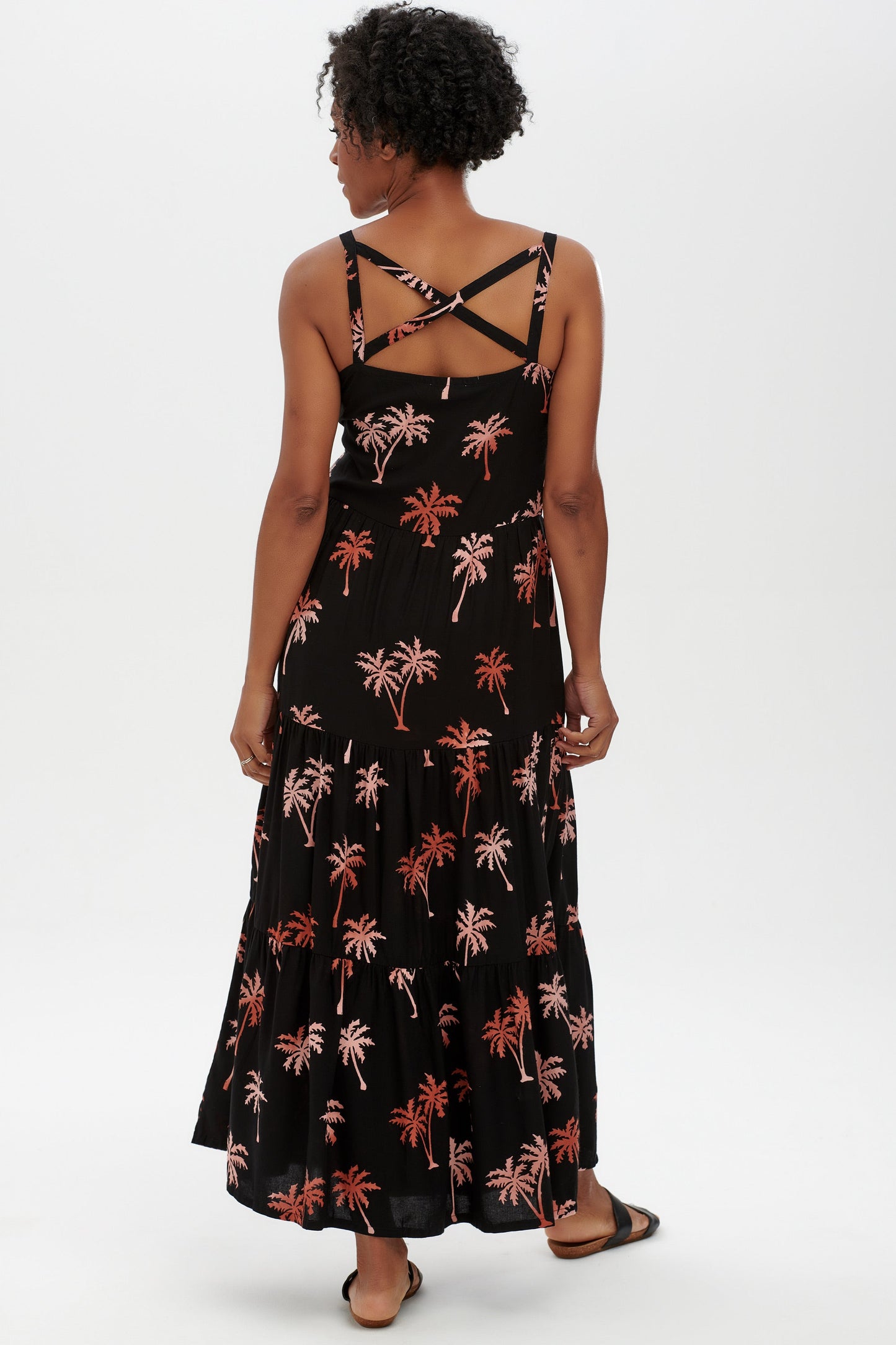 *Tara Batik Tiered Palm Tree Dress*