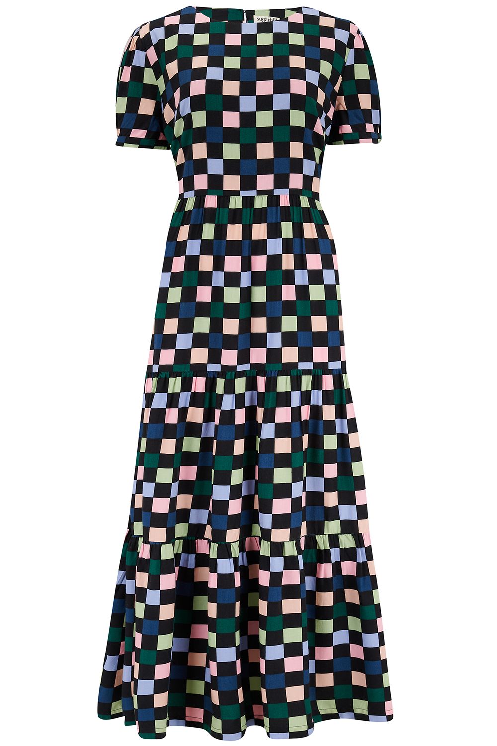 Polly Maxi Tiered Dress - Dark Checkerboard – Lottie's Shoeroom Ltd